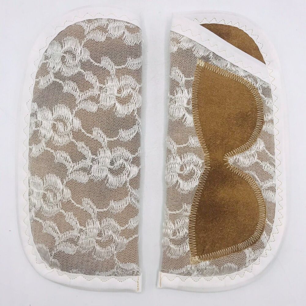Lot of 4 Handmade Sunglasses Eyeglass Cases Soft Lace Tan Beige Padded 8" x 3.5"